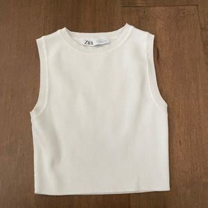 ZARA Cropped Ribbed Tank Top